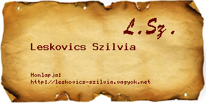 Leskovics Szilvia névjegykártya