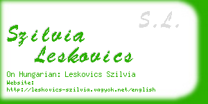 szilvia leskovics business card